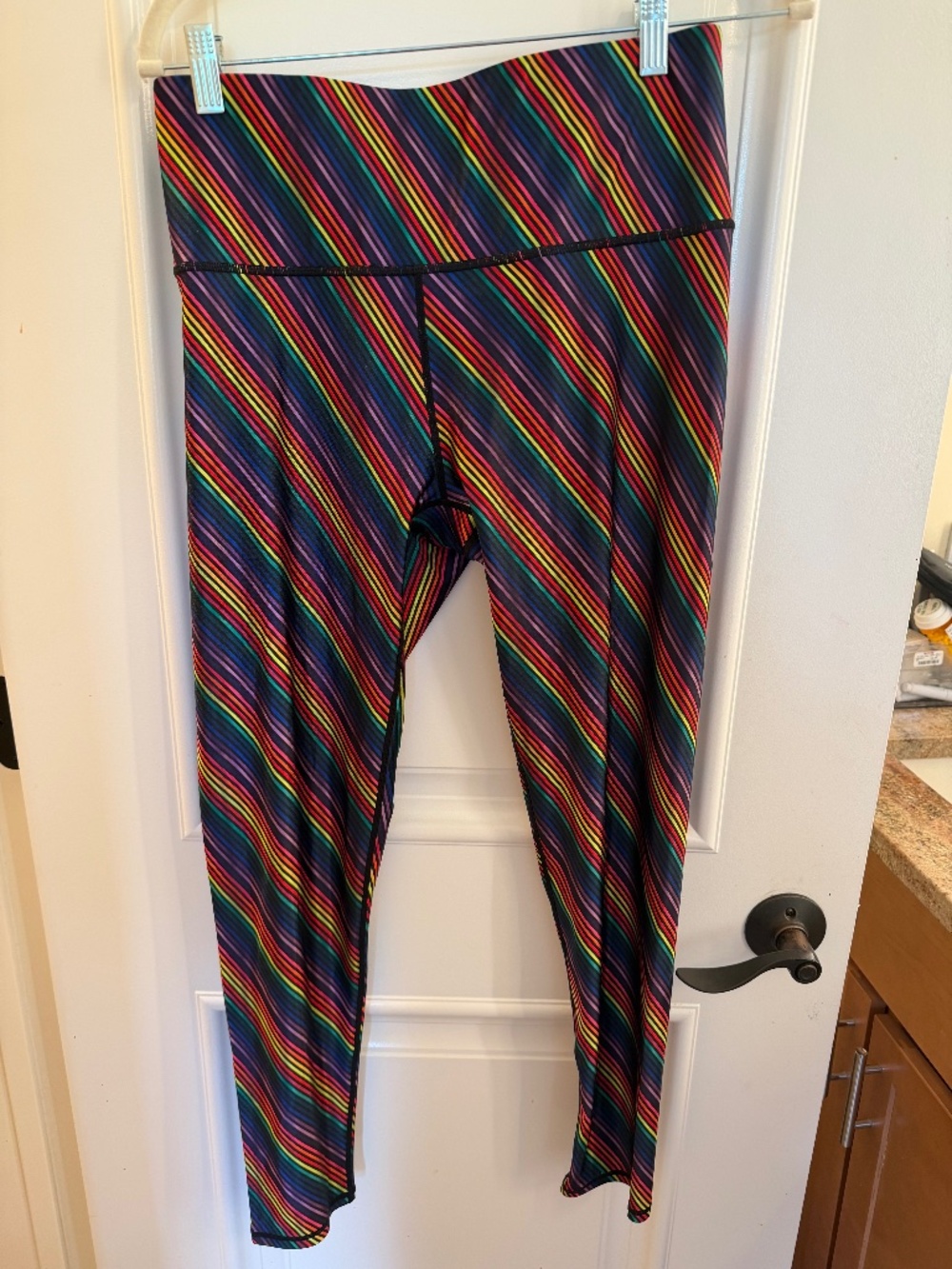 Terez long rainbow stripe leggings size L in good condition